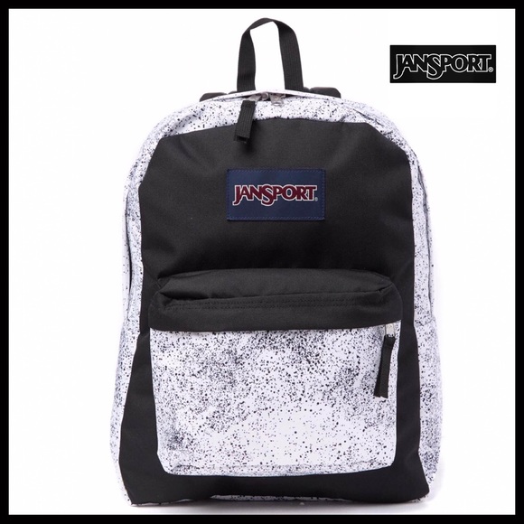 JANSPORT BLACK WHITE SCHOOL BOOK BACKPACK - Picture 10 of 10